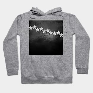 Spectacular silver flowers on black grunge texture Hoodie